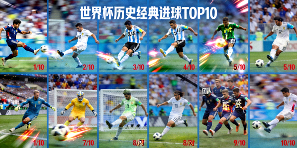 世界杯历史经典进球TOP10集锦缩略图 - 球员射门精彩瞬间